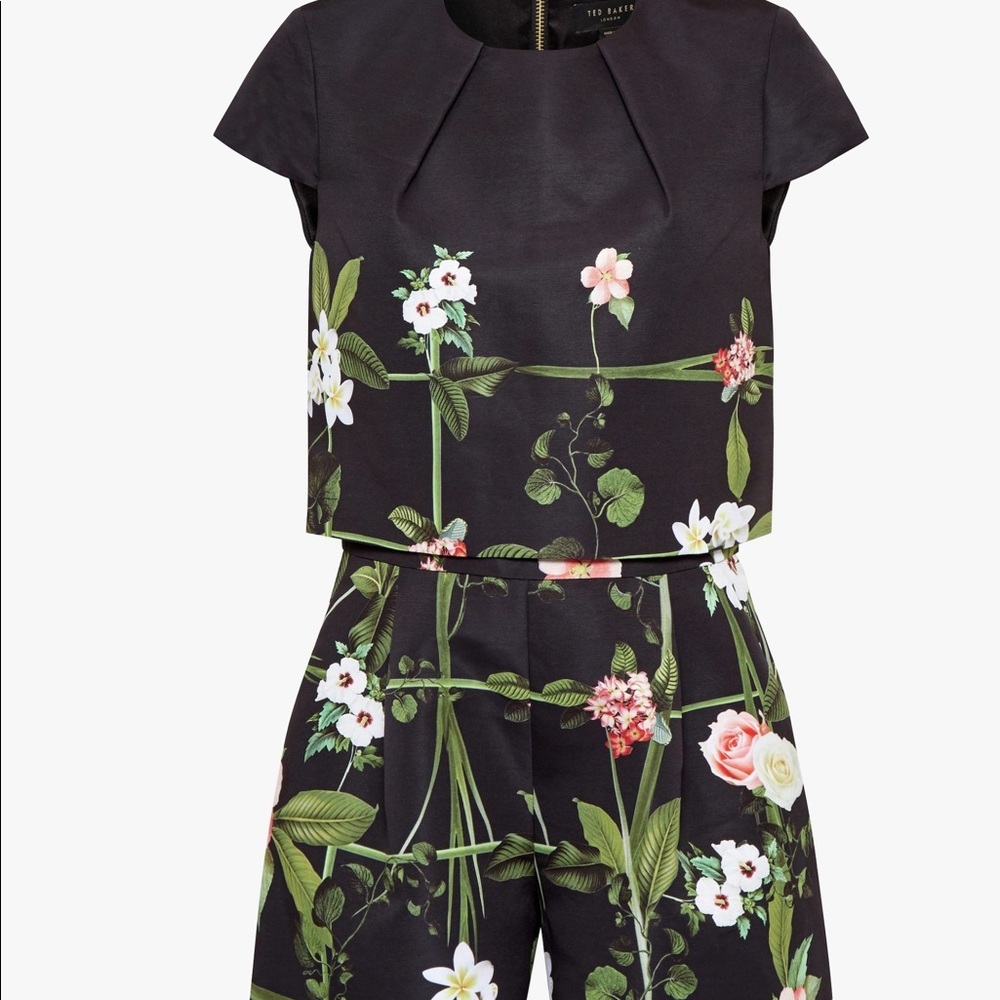Black Floral Playsuit by Ted Baker